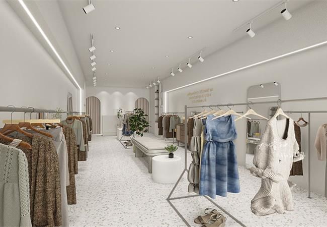 合肥服裝店門面裝修，設(shè)計施工一步到位，解決您的后顧之憂！