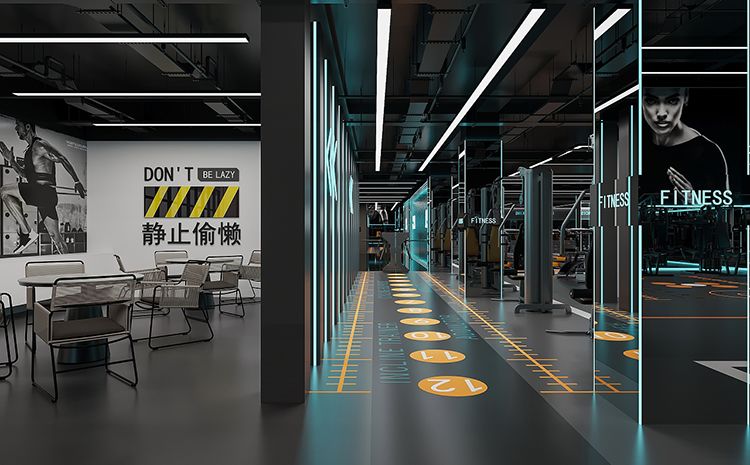 合肥健身房裝修設計效果圖，時尚健身房裝修風格