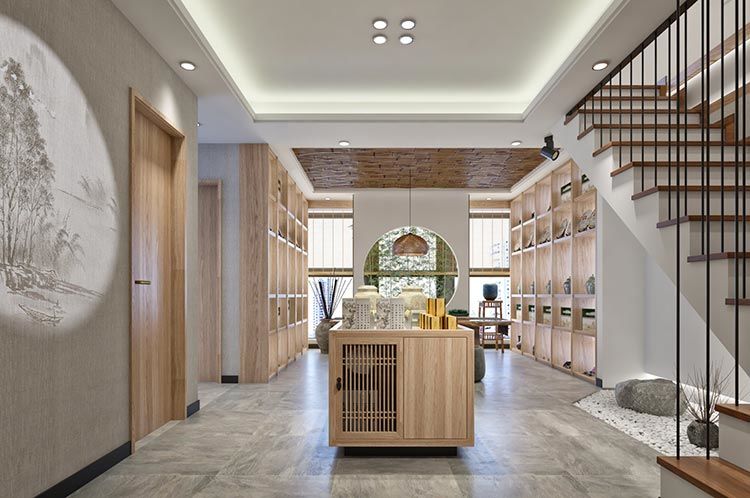 合肥茶葉店裝修設(shè)計方案，茶葉店門面裝修圖片