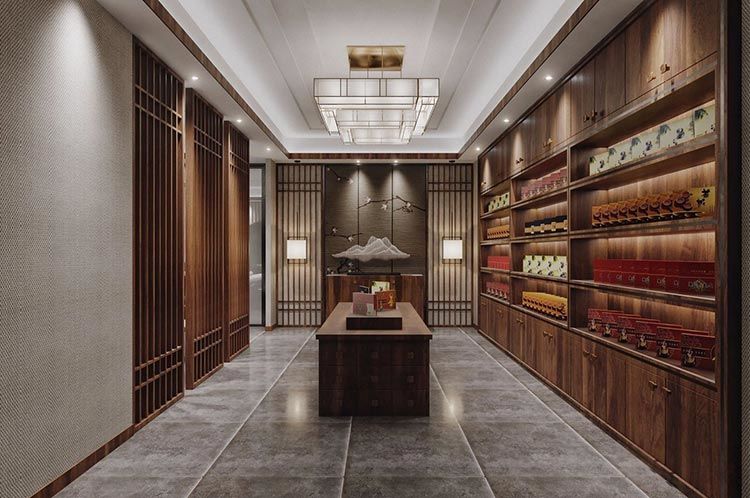 合肥茶葉店裝修設(shè)計方案，茶葉店門面裝修圖片